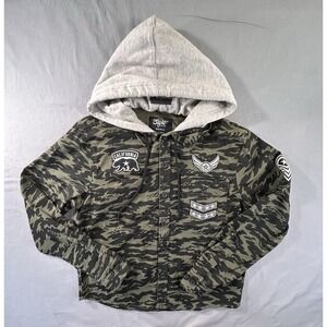 Eighty Eight Hoodie Button Front Camo Green‎ Shirt Men's Small NWT